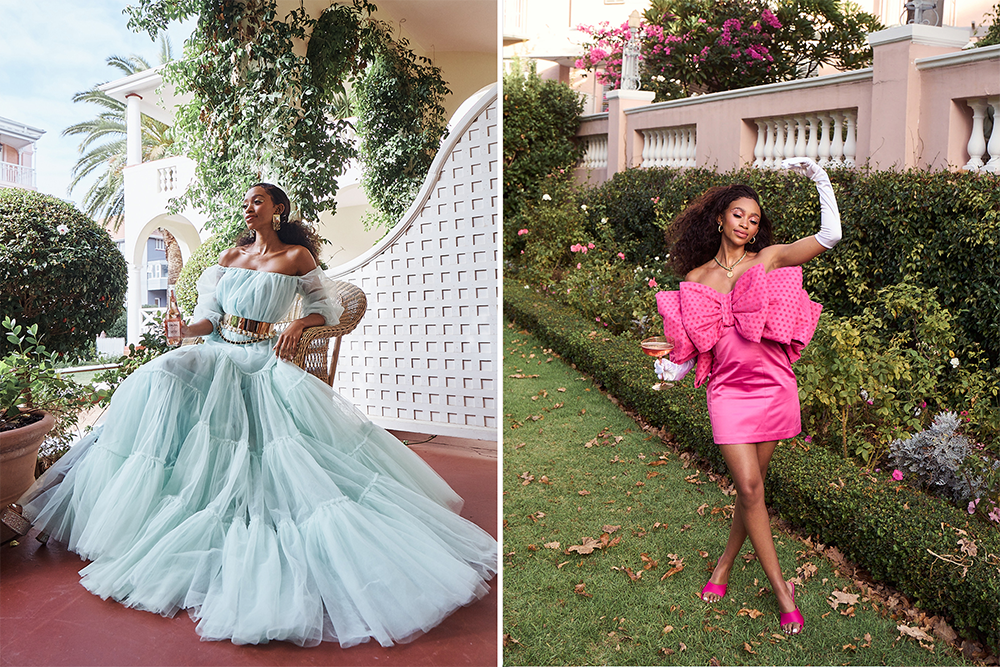 african woman in a blue tulle dress, african woman in a pink bow dress, cocktail dress, blue dress, dreamy dress, style, fashion, thabsie, brutal fruit, the suite, the suite edit